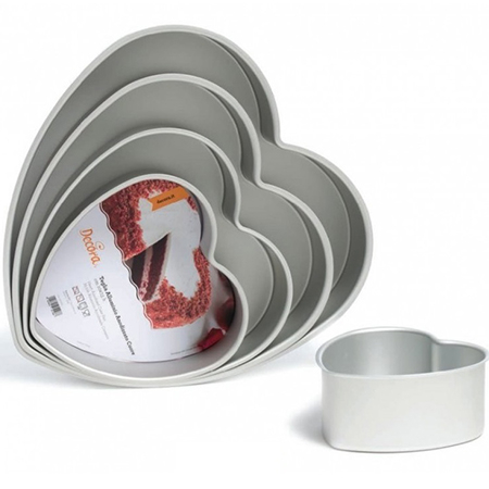 Forme, Tavi Coacere - Tava Inima Margini Drepte, Ø 15 x H 7.5 cm, Aluminiu Anodizat