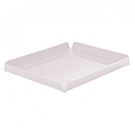 Accesorii Candy Bar, Bufet, Catering - Tavita Margini Drepte, Plexiglas Alb, 26 x 20 x H 2 cm