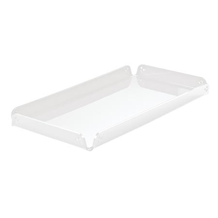 Accesorii Candy Bar, Bufet, Catering - Tavita Margini Drepte, Plexiglas Alb, 29 x 14.5 x H 2 cm