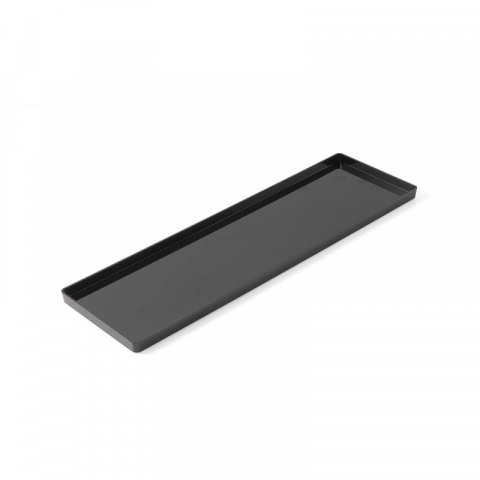 Accesorii Candy Bar, Bufet, Catering - Tavita Margini drepte, Plexiglas Negru, 39.55 x 11.9 x H 1.25 cm - Set 2 Buc