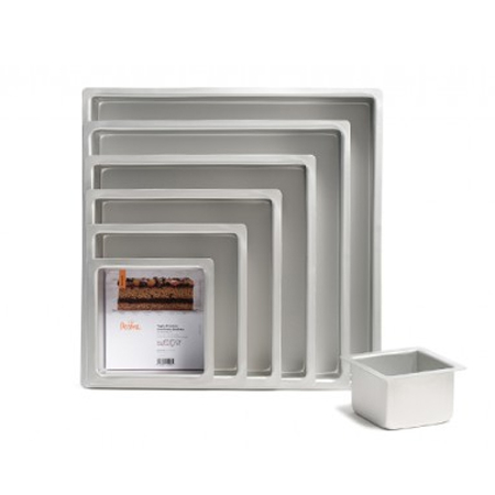 Cofetarie - Ustensile - Tava Patrata Margini Drepte, 30 x 30 x H 10 cm, Aluminiu Anodizat