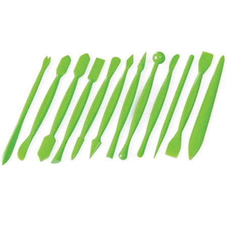 Ustensile Decor Pasta de Zahar - Ustensile Modelare Paste din Zahar Tip 2, L 16 cm, Material Plastic, Set 12 Buc