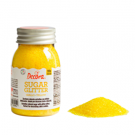 Cristale, Zahar Glitterat - Zahar Glitterat Galben, 100 g