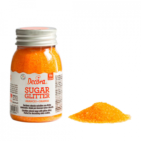 Coloranti Pudra Metalizati - Zahar Glitterat Portocaliu, 100 gr