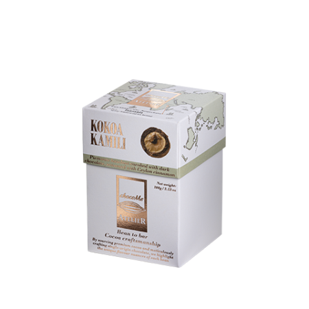 Noutăți - Alună din Piemont învelită în ciocolată neagră din boabe de cacao Kokoa Kamili, aromatizată cu scorțișoară de Ceylon. 100g