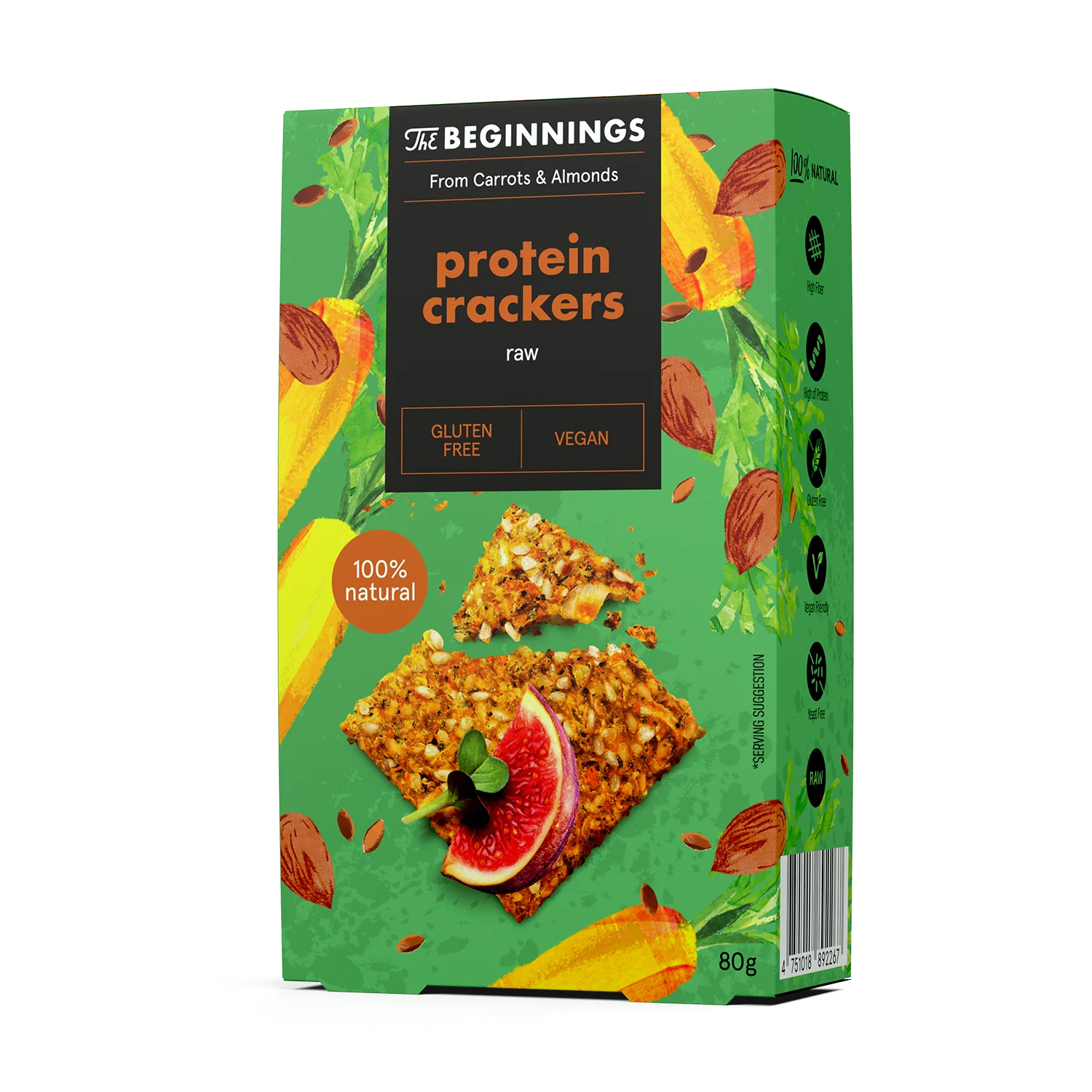 Noutăți - Biscuiți Protein Crackers 80 g FĂRĂ GLUTEN / VEGAN