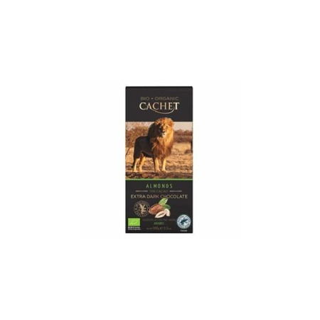 Noutăți - Cachet ciocolata neagra 72% cu migdale 100g