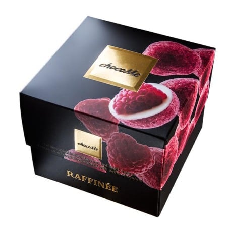 Drajeuri Raffinee - Ciocolata artizanala chocoMe Raffinee - bucati de zmeura intregi invelite in ciocolata alba cu vanilie de Bourbon