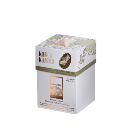 Noutăți - Disc de cocos învelit în ciocolată neagră din boabe de cacao Kokoa Kamili, aromatizat cu tonka. 100g