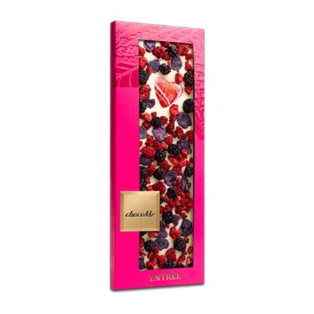 Ciocolate - Tableta ciocolata artizanala alba chocoMe cu inimioara de ciocolata alba 110g