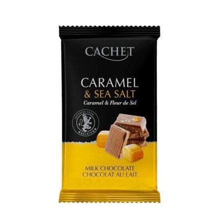 Ciocolată belgiană Cachet - Tableta de ciocolata cu lapte si caramel sarat Cachet  300g