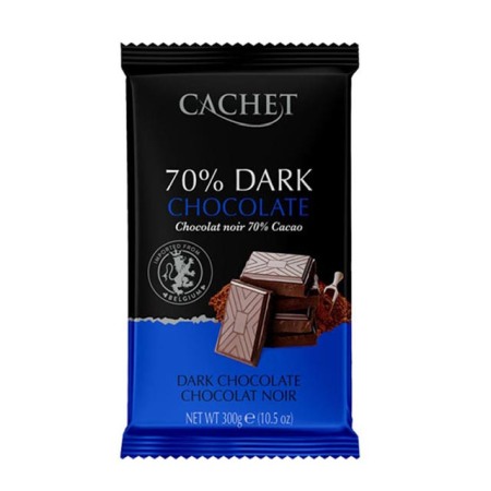 Ciocolată belgiană Cachet - Tableta de ciocolata neagra 70% Cachet 300g