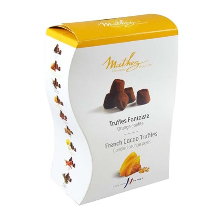 Trufe de ciocolată - Trufe de ciocolata Mathez Uno cu portocale 250g
