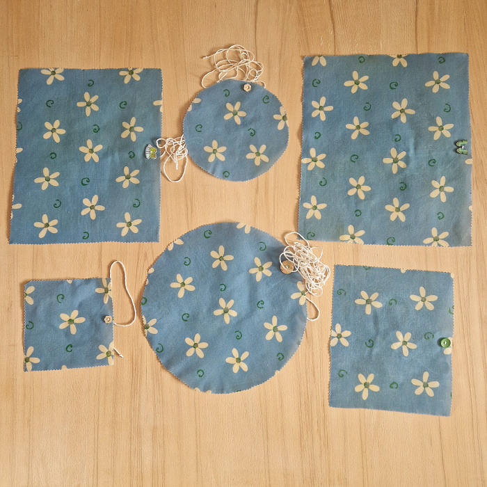 Ambalaj din ceară de albine pentru alimente - floral albastru [3]