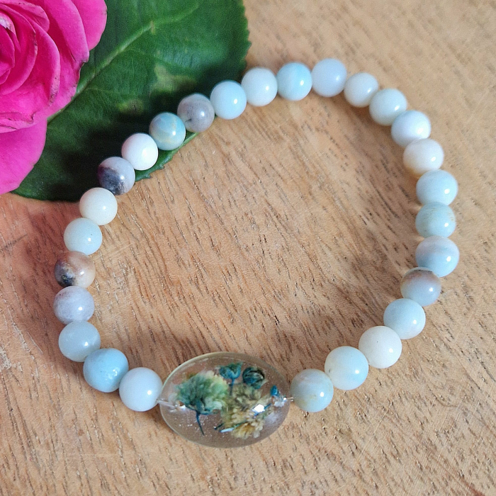 Brățară Amazonit din sfere de 6mm – încheietură 17 cm [3]