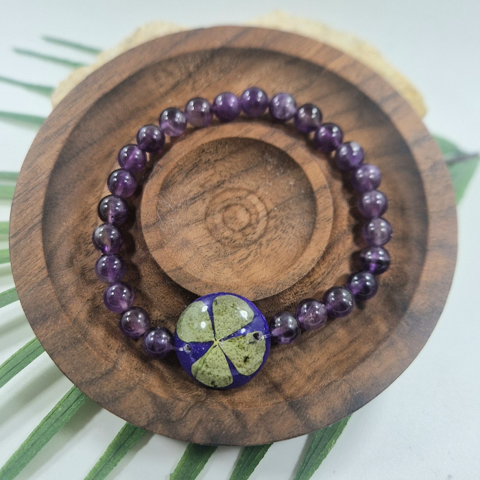 Brățară Ametist sfere 6mm – încheietură 16 cm [1]