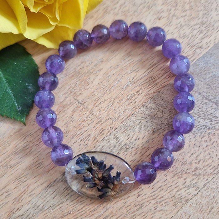 Brățară Ametist sfere 8mm – încheietură 16 cm [2]