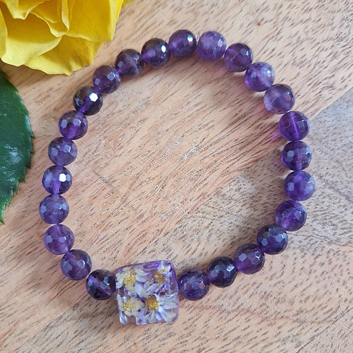 Brățară Ametist sfere 6mm – încheietură 15 cm [2]