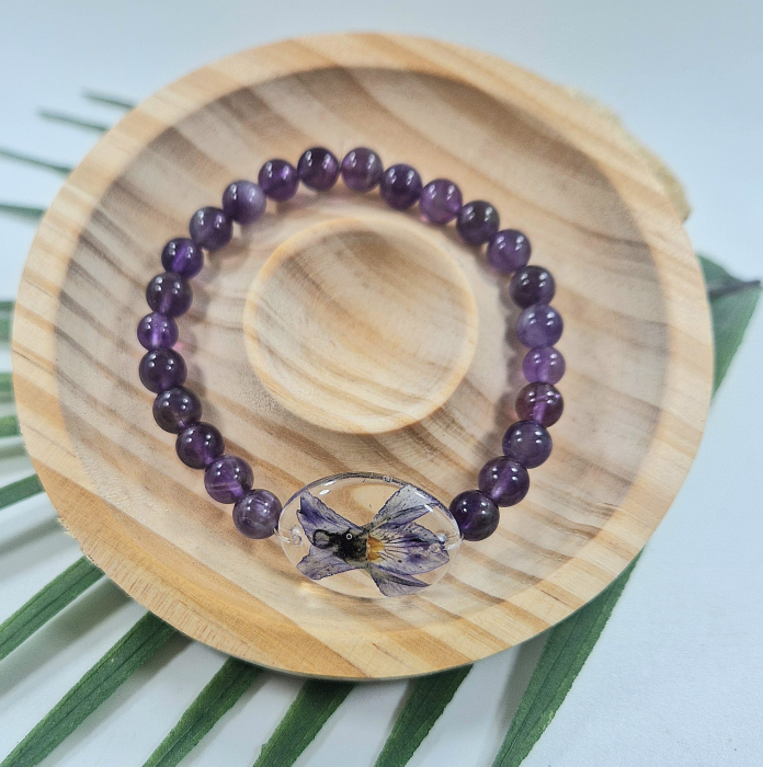 Brățară Ametist sfere 6mm – încheietură 16 cm [1]