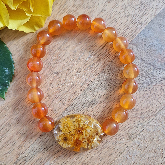 Brățară Carneol din sfere de 8mm – încheietură 15 cm [2]