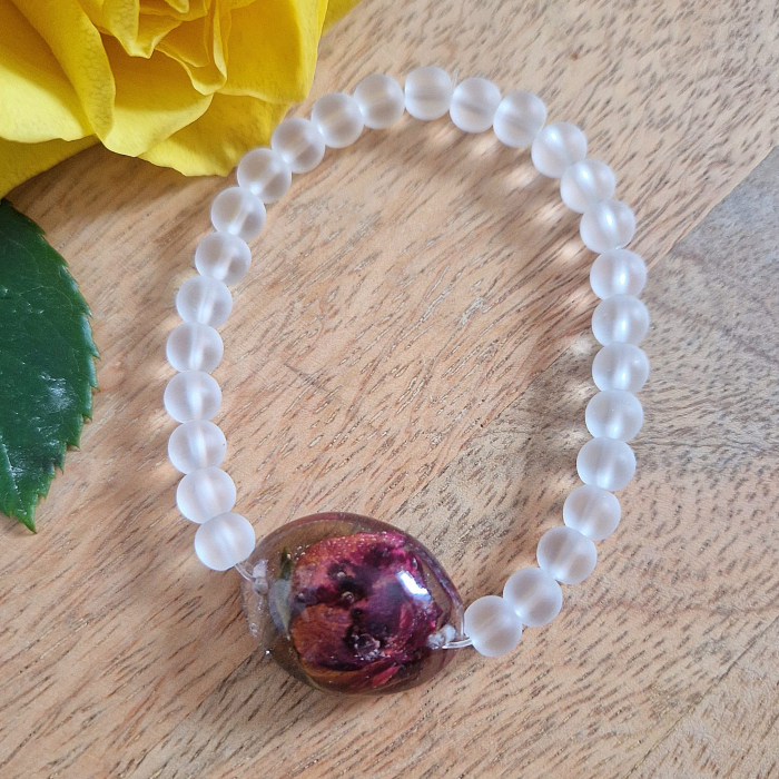 Brățară Cristal de Stâncă din sfere de 6mm – încheietură 15 cm [4]