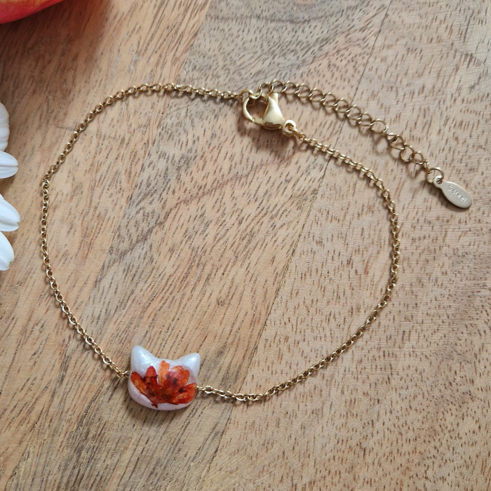 Brățară de gleznă oțel cu flori sălbatice [3]