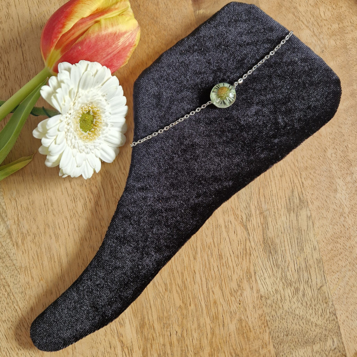 Brățară de gleznă oțel cu floarea de bănuți [2]