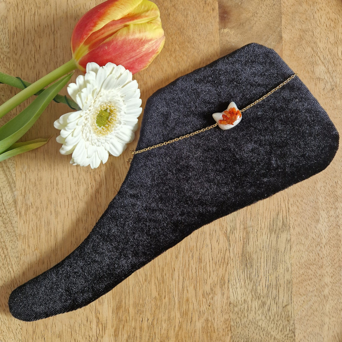 Brățară de gleznă oțel cu flori sălbatice [2]