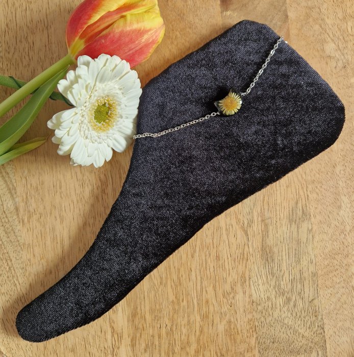 Brățară de gleznă oțel cu floarea de bănuți [2]