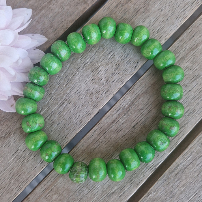 Brățară din lemn - verde, 8 mm [2]