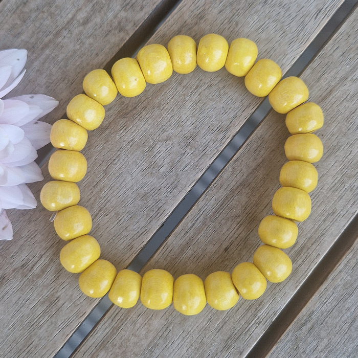 Brățară din lemn - galben, 8 mm [2]