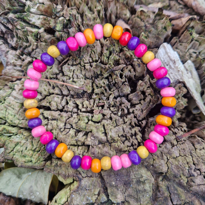 Brățară din lemn - multicolor, 6 mm [2]