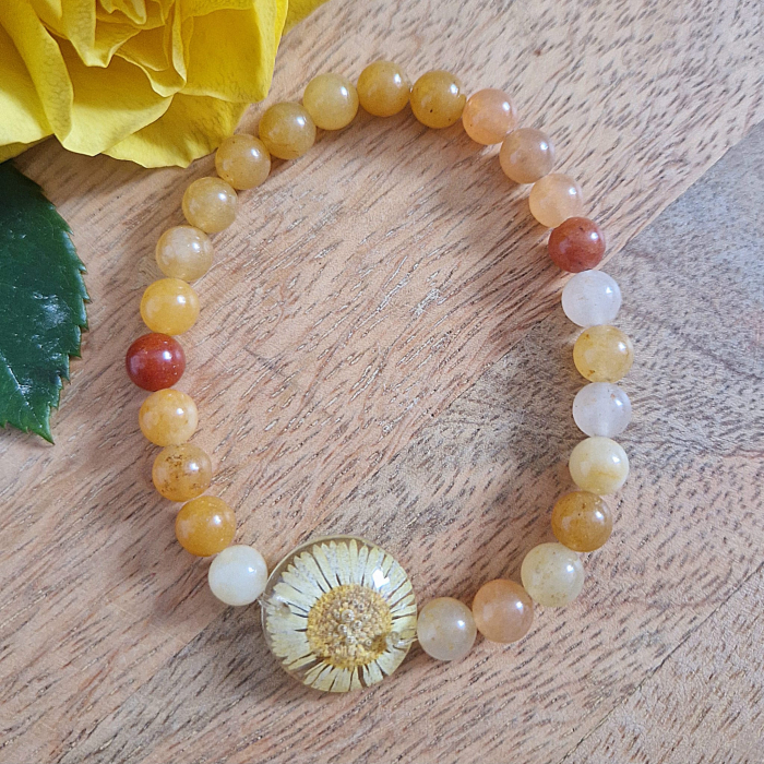 Sárga kalcit karkötő 6mm-es gyöngyökből – 16 cm csuklóméret [2]