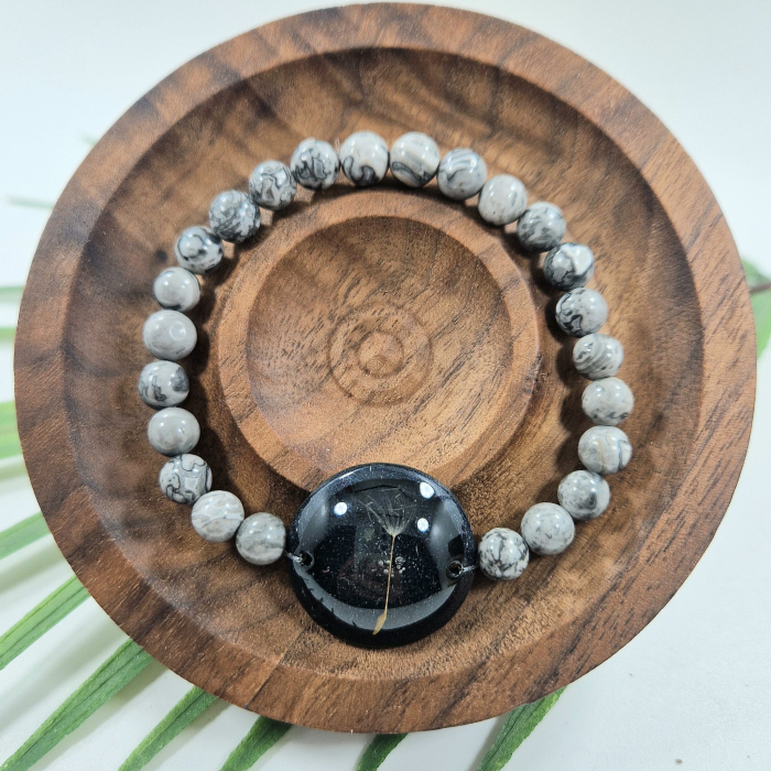 Brățară Jasp Earth din sfere de 6mm – încheietură 15 cm [1]