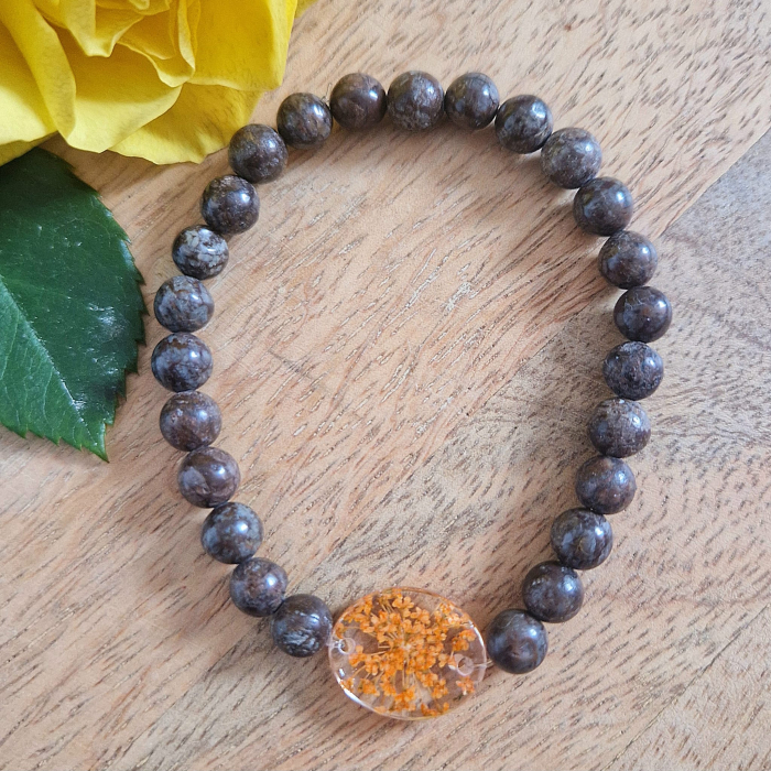 Obszidián Hópehely karkötő 6mm-es gyöngyökből – 15 cm csuklóméret [2]