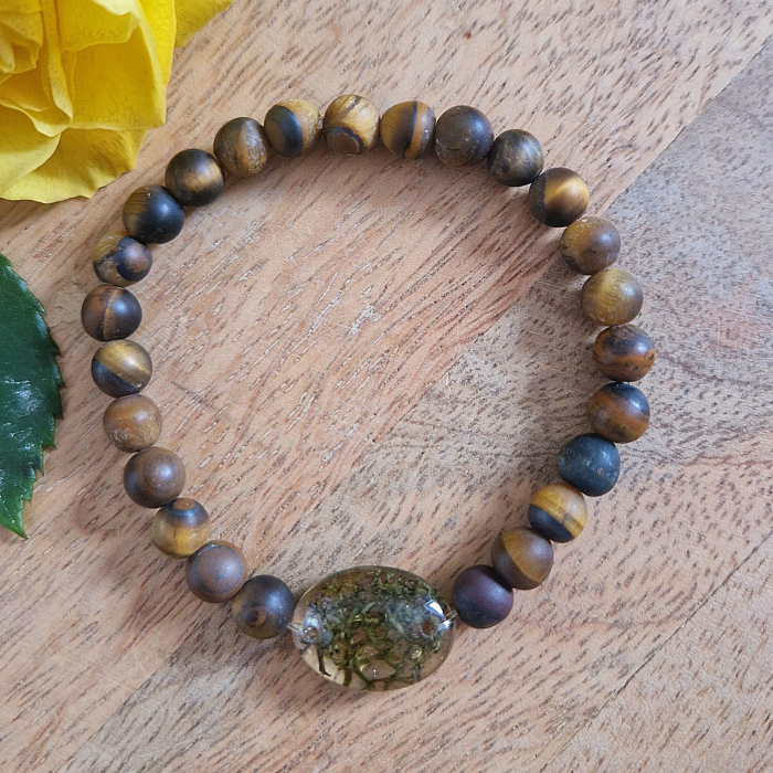 Tigrisszem 6mm ásvány karkötő - 15 cm csukló (matt) [3]