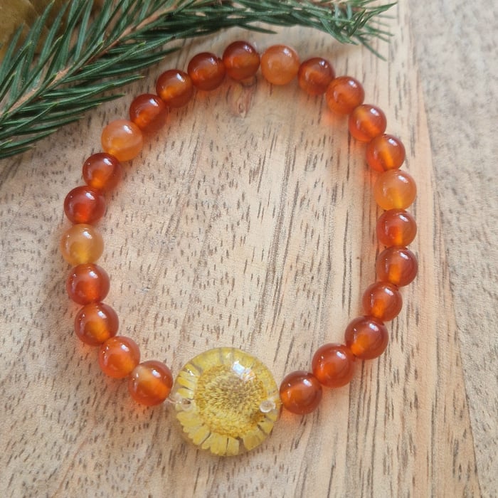 Karneol karkötő 6mm-es gyöngyökből – 14 cm csuklóméret [2]