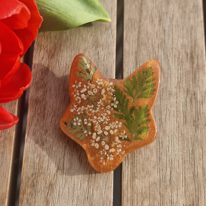 Broșă cu floarea de morcov - vulpe [2]