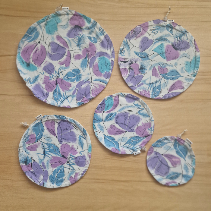 Textil edény- és tányérhuzat - kék-lila [2]