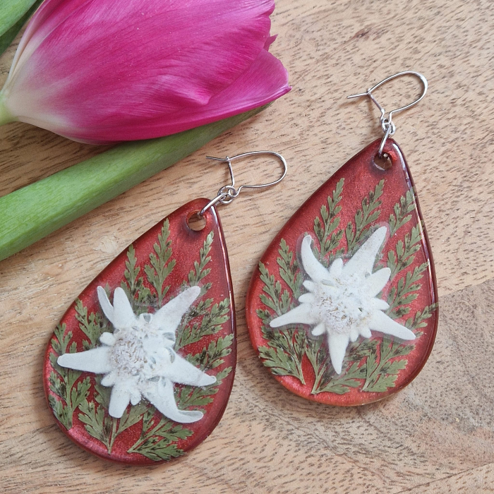 Cercei argint cu floarea de colț [2]