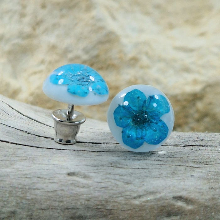 Cercei argint cu șurub cu flori sălbatice [2]