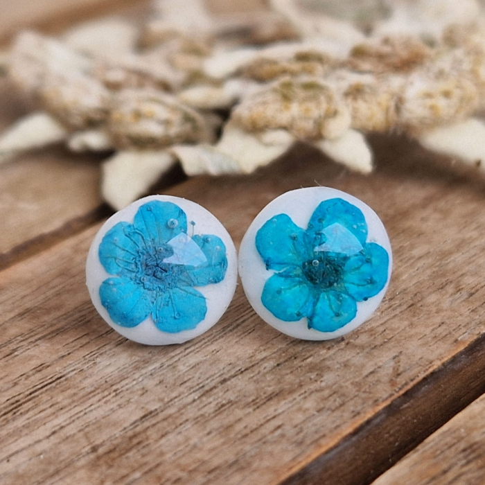 Cercei argint cu șurub cu flori sălbatice [3]