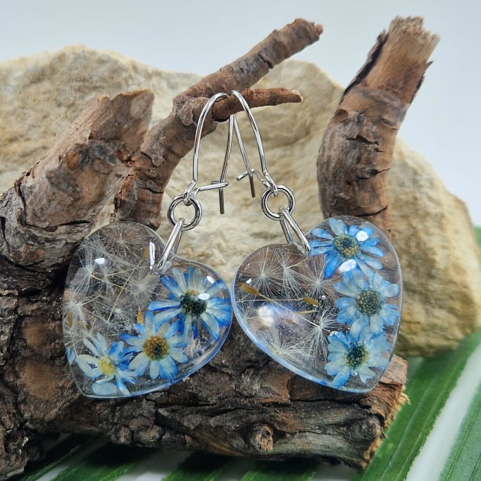 Pitypang és szalmavirág ezüst fülbevaló [1]