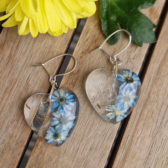 Pitypang és szalmavirág ezüst fülbevaló [2]