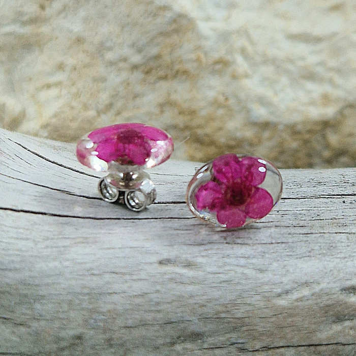 Cercei argint cu șurub cu flori de prun [2]