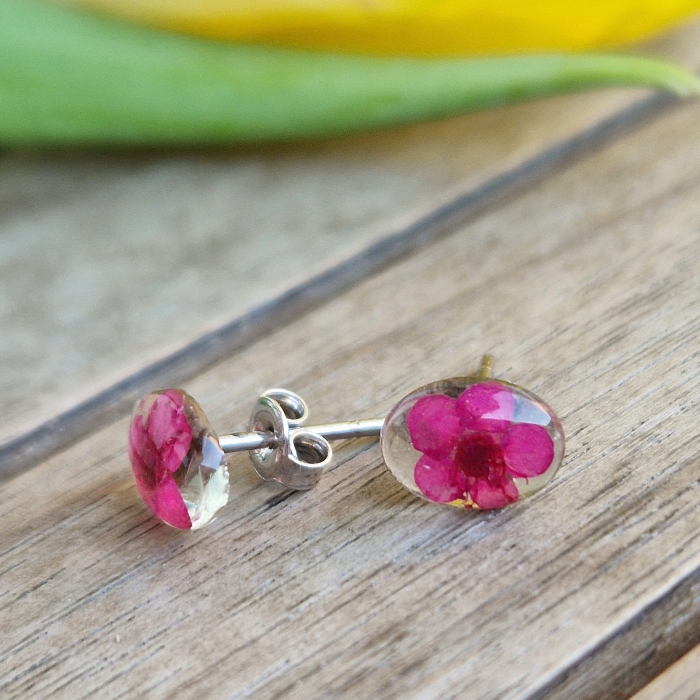 Cercei argint cu șurub cu flori de prun [3]