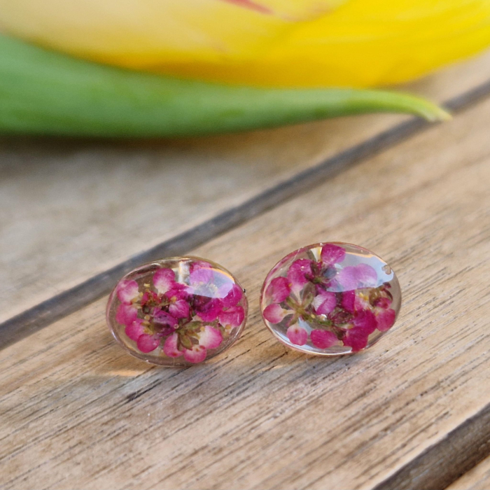 Cercei argint cu șurub cu flori sălbatice [4]