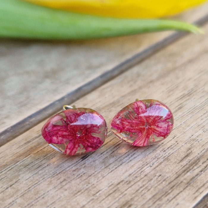 Cercei argint cu șurub cu flori sălbatice [4]