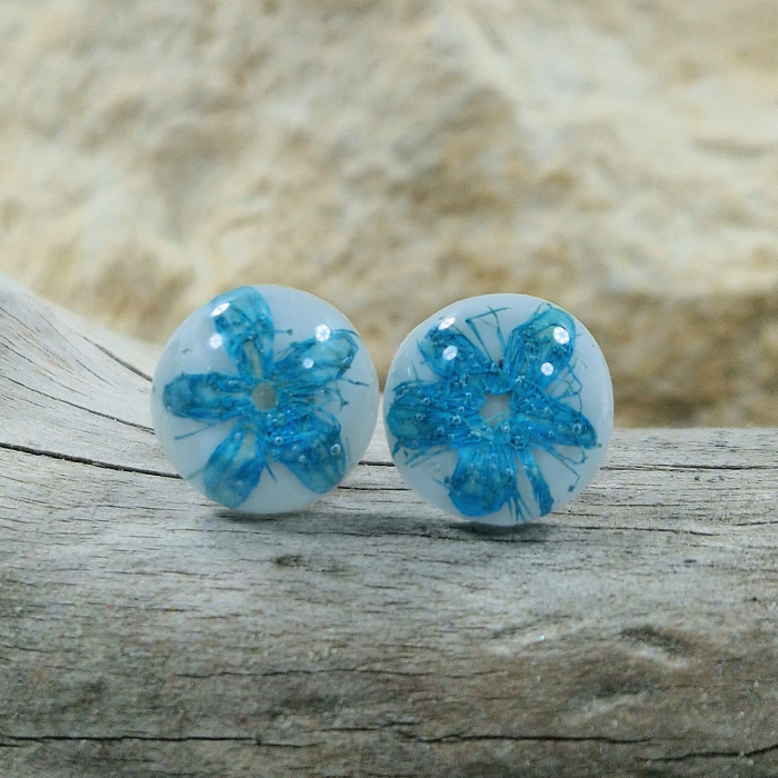 Cercei argint cu șurub cu flori sălbatice [2]