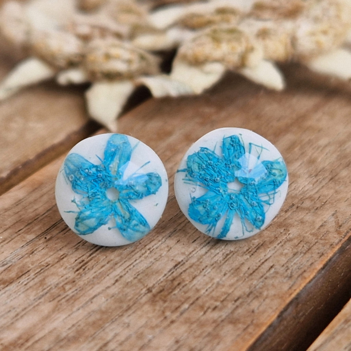 Cercei argint cu șurub cu flori sălbatice [3]